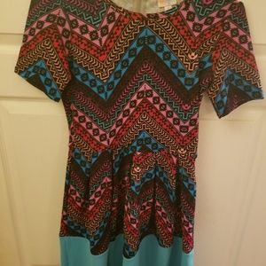 LuLaRoe Amelia dress, size small, will fit 8/10